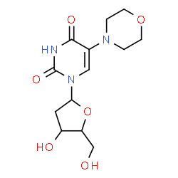 ChemSpider 2D Image | 1-(2-Deoxypentofuranosyl)-5-(4-morpholinyl)-2,4(1H,3H)-pyrimidinedione | C13H19N3O6