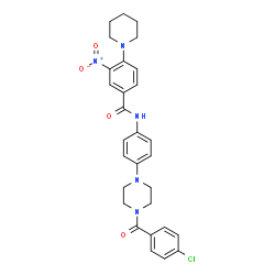 ChemSpider 2D Image | N-{4-[4-(4-Chlorobenzoyl)-1-piperazinyl]phenyl}-3-nitro-4-(1-piperidinyl)benzamide | C29H30ClN5O4