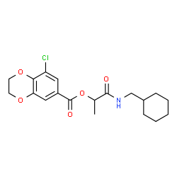 ChemSpider 2D Image | 1-[(Cyclohexylmethyl)amino]-1-oxo-2-propanyl 8-chloro-2,3-dihydro-1,4-benzodioxine-6-carboxylate | C19H24ClNO5
