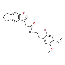 ChemSpider 2D Image | N-[2-(2-Bromo-4,5-dimethoxyphenyl)ethyl]-2-(6,7-dihydro-5H-indeno[5,6-b]furan-3-yl)acetamide | C23H24BrNO4