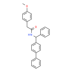 ChemSpider 2D Image | N-[4-Biphenylyl(phenyl)methyl]-2-(4-methoxyphenyl)acetamide | C28H25NO2