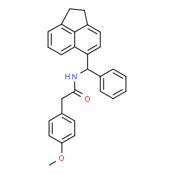 ChemSpider 2D Image | N-[1,2-Dihydro-5-acenaphthylenyl(phenyl)methyl]-2-(4-methoxyphenyl)acetamide | C28H25NO2