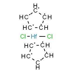 ChemSpider 2D Image | 1,2,3,4,5-Cyclopentanepentayl - dichlorohafnium (2:1) | C10H10Cl2Hf