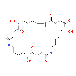 ChemSpider 2D Image | 1,11,21-Trihydroxy-1,6,11,16,21,26-hexaazacyclohentriacontane-2,5,12,15,22,25-hexone | C25H44N6O9