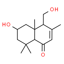 ChemSpider 2D Image | 6-Hydroxy-4-(hydroxymethyl)-3,4a,8,8-tetramethyl-4a,5,6,7,8,8a-hexahydro-1(4H)-naphthalenone | C15H24O3