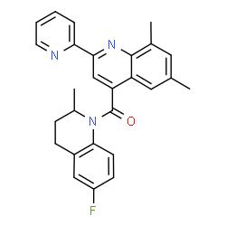 ChemSpider 2D Image | [6,8-Dimethyl-2-(2-pyridinyl)-4-quinolinyl](6-fluoro-2-methyl-3,4-dihydro-1(2H)-quinolinyl)methanone | C27H24FN3O
