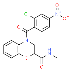 ChemSpider 2D Image | 4-(2-Chloro-4-nitrobenzoyl)-N-methyl-3,4-dihydro-2H-1,4-benzoxazine-2-carboxamide | C17H14ClN3O5