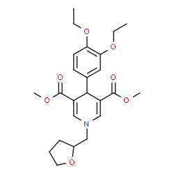 ChemSpider 2D Image | Dimethyl 4-(3,4-diethoxyphenyl)-1-(tetrahydro-2-furanylmethyl)-1,4-dihydro-3,5-pyridinedicarboxylate | C24H31NO7