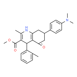 ChemSpider 2D Image | Methyl 7-[4-(dimethylamino)phenyl]-2-methyl-4-(2-methylphenyl)-5-oxo-1,4,5,6,7,8-hexahydro-3-quinolinecarboxylate | C27H30N2O3