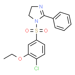 ChemSpider 2D Image | 1-[(4-Chloro-3-ethoxyphenyl)sulfonyl]-2-phenyl-4,5-dihydro-1H-imidazole | C17H17ClN2O3S