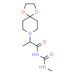 ChemSpider 2D Image | 2-(1,4-Dioxa-8-azaspiro[4.5]dec-8-yl)-N-(methylcarbamoyl)propanamide | C12H21N3O4