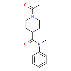 ChemSpider 2D Image | 1-Acetyl-N-methyl-N-phenyl-4-piperidinecarboxamide | C15H20N2O2