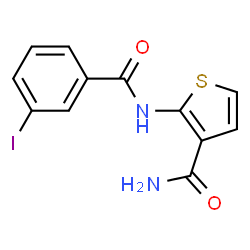 ChemSpider 2D Image | 2-[(3-Iodobenzoyl)amino]-3-thiophenecarboxamide | C12H9IN2O2S