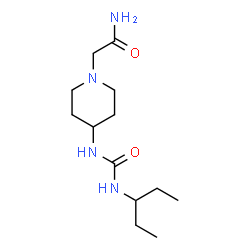 ChemSpider 2D Image | 2-{4-[(3-Pentanylcarbamoyl)amino]-1-piperidinyl}acetamide | C13H26N4O2