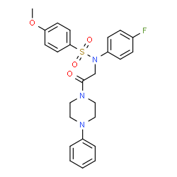 ChemSpider 2D Image | N-(4-Fluorophenyl)-4-methoxy-N-[2-oxo-2-(4-phenyl-1-piperazinyl)ethyl]benzenesulfonamide | C25H26FN3O4S