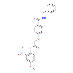 ChemSpider 2D Image | N-Benzyl-4-{2-[(4-methoxy-2-nitrophenyl)amino]-2-oxoethoxy}benzamide | C23H21N3O6