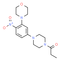 ChemSpider 2D Image | 1-{4-[3-(4-Morpholinyl)-4-nitrophenyl]-1-piperazinyl}-1-propanone | C17H24N4O4