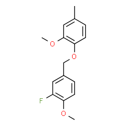 ChemSpider 2D Image | 2-Fluoro-1-methoxy-4-[(2-methoxy-4-methylphenoxy)methyl]benzene | C16H17FO3