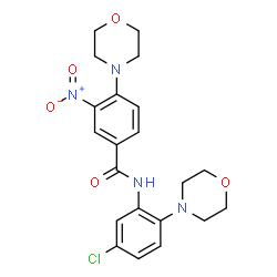 ChemSpider 2D Image | N-[5-Chloro-2-(4-morpholinyl)phenyl]-4-(4-morpholinyl)-3-nitrobenzamide | C21H23ClN4O5