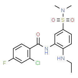 ChemSpider 2D Image | 2-Chloro-N-[5-(dimethylsulfamoyl)-2-(ethylamino)phenyl]-4-fluorobenzamide | C17H19ClFN3O3S