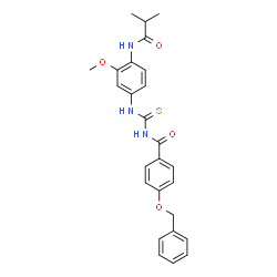 ChemSpider 2D Image | 4-(Benzyloxy)-N-{[4-(isobutyrylamino)-3-methoxyphenyl]carbamothioyl}benzamide | C26H27N3O4S
