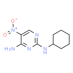 ChemSpider 2D Image | N~2~-Cyclohexyl-5-nitro-2,4-pyrimidinediamine | C10H15N5O2