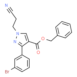 ChemSpider 2D Image | Benzyl 3-(3-bromophenyl)-1-(2-cyanoethyl)-1H-pyrazole-4-carboxylate | C20H16BrN3O2