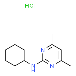 ChemSpider 2D Image | N-Cyclohexyl-4,6-dimethyl-2-pyrimidinamine hydrochloride (1:1) | C12H20ClN3