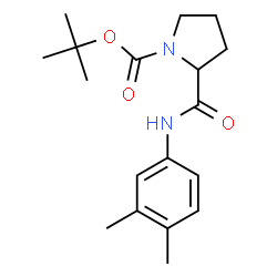 ChemSpider 2D Image | 2-Methyl-2-propanyl 2-[(3,4-dimethylphenyl)carbamoyl]-1-pyrrolidinecarboxylate | C18H26N2O3