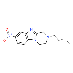 ChemSpider 2D Image | 2-(2-Methoxyethyl)-8-nitro-1,2,3,4-tetrahydropyrazino[1,2-a]benzimidazole | C13H16N4O3