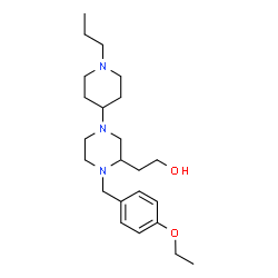 ChemSpider 2D Image | 2-[1-(4-Ethoxybenzyl)-4-(1-propyl-4-piperidinyl)-2-piperazinyl]ethanol | C23H39N3O2