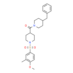 ChemSpider 2D Image | (4-Benzyl-1-piperidinyl){1-[(4-methoxy-3-methylphenyl)sulfonyl]-4-piperidinyl}methanone | C26H34N2O4S