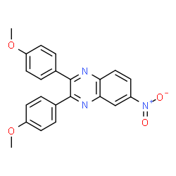 ChemSpider 2D Image | 2,3-Bis(4-methoxyphenyl)-6-nitroquinoxaline | C22H17N3O4