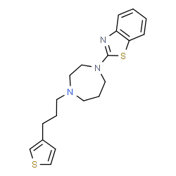 ChemSpider 2D Image | 2-{4-[3-(3-Thienyl)propyl]-1,4-diazepan-1-yl}-1,3-benzothiazole | C19H23N3S2