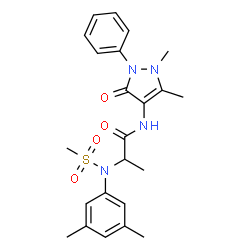ChemSpider 2D Image | N-(1,5-Dimethyl-3-oxo-2-phenyl-2,3-dihydro-1H-pyrazol-4-yl)-N~2~-(3,5-dimethylphenyl)-N~2~-(methylsulfonyl)alaninamide | C23H28N4O4S
