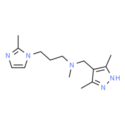 ChemSpider 2D Image | N-[(3,5-Dimethyl-1H-pyrazol-4-yl)methyl]-N-methyl-3-(2-methyl-1H-imidazol-1-yl)-1-propanamine | C14H23N5