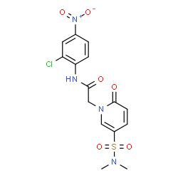 ChemSpider 2D Image | N-(2-Chloro-4-nitrophenyl)-2-[5-(dimethylsulfamoyl)-2-oxo-1(2H)-pyridinyl]acetamide | C15H15ClN4O6S
