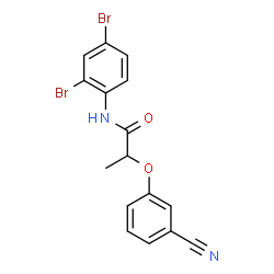 ChemSpider 2D Image | 2-(3-Cyanophenoxy)-N-(2,4-dibromophenyl)propanamide | C16H12Br2N2O2
