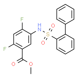 ChemSpider 2D Image | Methyl 5-[(2-biphenylylsulfonyl)amino]-2,4-difluorobenzoate | C20H15F2NO4S