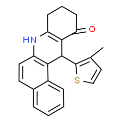 ChemSpider 2D Image | 12-(3-Methyl-2-thienyl)-8,9,10,12-tetrahydrobenzo[a]acridin-11(7H)-one | C22H19NOS