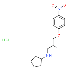 ChemSpider 2D Image | 1-(Cyclopentylamino)-3-(4-nitrophenoxy)-2-propanol hydrochloride (1:1) | C14H21ClN2O4