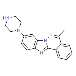 ChemSpider 2D Image | 5-Methyl-9-(1-piperazinyl)benzimidazo[2,1-a]phthalazine | C19H19N5