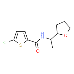 ChemSpider 2D Image | 5-Chloro-N-[1-(tetrahydro-2-furanyl)ethyl]-2-thiophenecarboxamide | C11H14ClNO2S