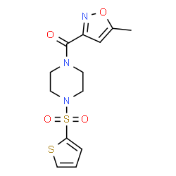 ChemSpider 2D Image | (5-Methyl-1,2-oxazol-3-yl)[4-(2-thienylsulfonyl)-1-piperazinyl]methanone | C13H15N3O4S2