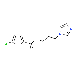 ChemSpider 2D Image | 5-Chloro-N-[3-(1H-imidazol-1-yl)propyl]-2-thiophenecarboxamide | C11H12ClN3OS