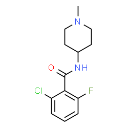 ChemSpider 2D Image | 2-Chloro-6-fluoro-N-(1-methyl-4-piperidinyl)benzamide | C13H16ClFN2O