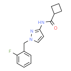 ChemSpider 2D Image | N-[1-(2-Fluorobenzyl)-1H-pyrazol-3-yl]cyclobutanecarboxamide | C15H16FN3O