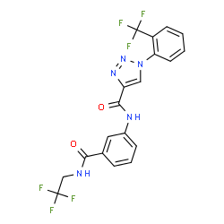 ChemSpider 2D Image | N-{3-[(2,2,2-Trifluoroethyl)carbamoyl]phenyl}-1-[2-(trifluoromethyl)phenyl]-1H-1,2,3-triazole-4-carboxamide | C19H13F6N5O2