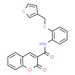 ChemSpider 2D Image | 2-Oxo-N-{2-[(3-thienylmethyl)sulfanyl]phenyl}-2H-chromene-3-carboxamide | C21H15NO3S2