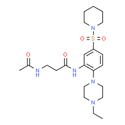 ChemSpider 2D Image | N~3~-Acetyl-N-[2-(4-ethyl-1-piperazinyl)-5-(1-piperidinylsulfonyl)phenyl]-beta-alaninamide | C22H35N5O4S
